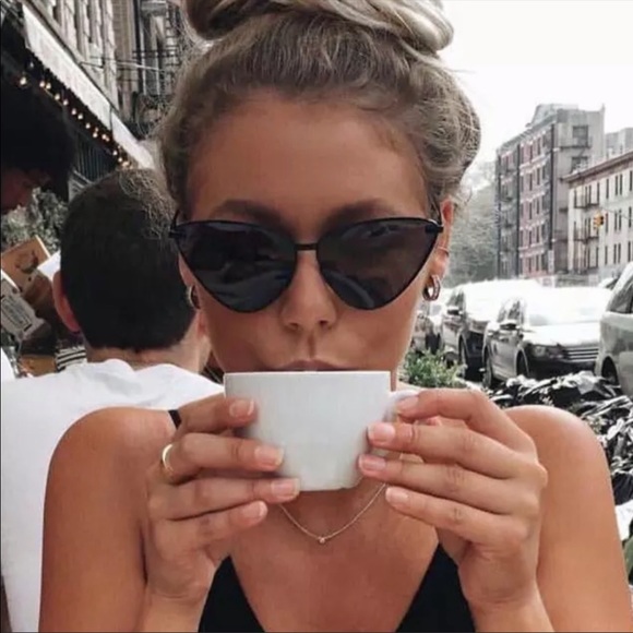 Accessories - Black wire frame cateye sunglasses sexy